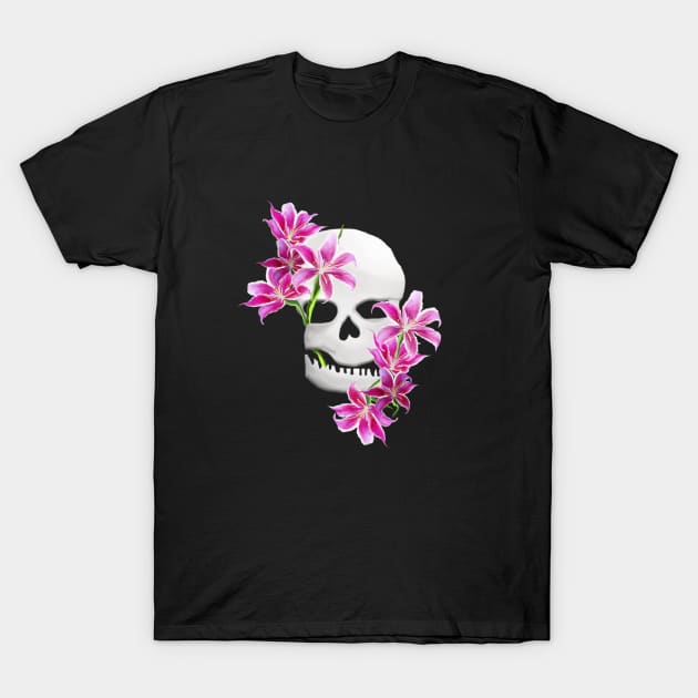 Lily Skull T-Shirt by digitaldoodlers